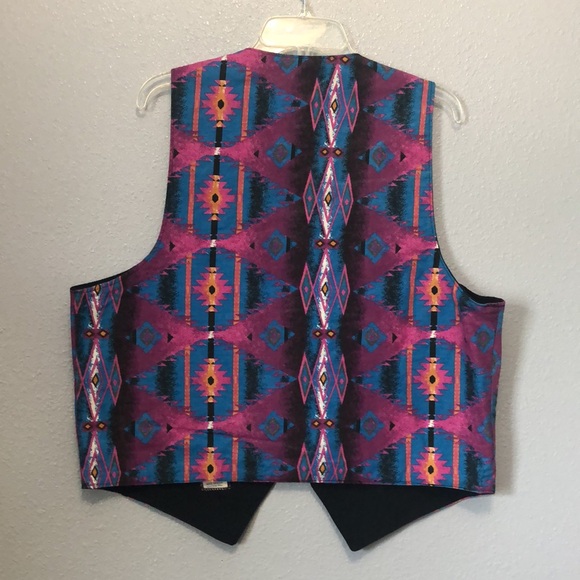 Red Threads Vest Men's by Native Americans Grand Rhonde Oregon southwestern EUC - Picture 5 of 9